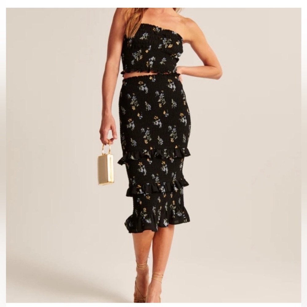 Abercrombie Smocked Midi Skirt